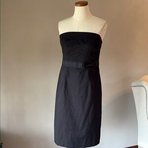 Bitten by Sarah Jessica Parker strapless cotton midi dress side bow belted 10